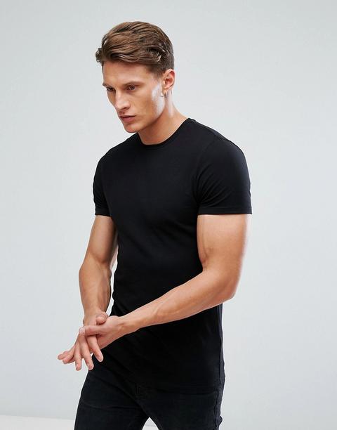 Burton Menswear - T-shirt Attillata Nera - Nero