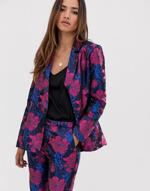 Mbym Metallic Floral Jacquard Suit Jacket-multi