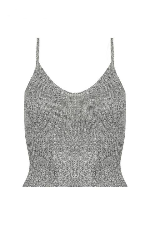 Top Corto In Maglina Melange Grigio