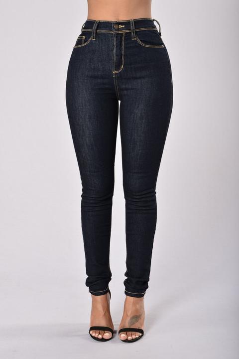 High Waist Or The Highway Jeans - Dark