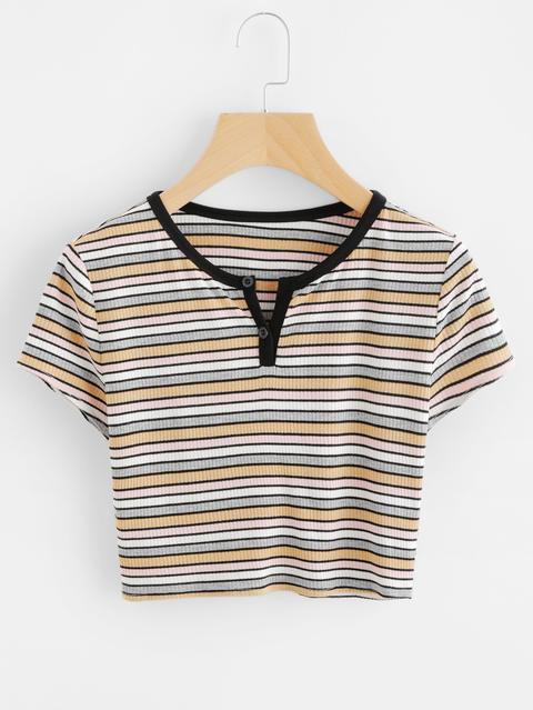 T-shirt Crop A Righe