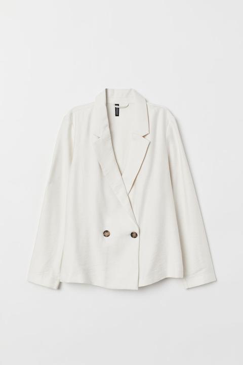 Zweireihiger Blazer - Beige - Damen