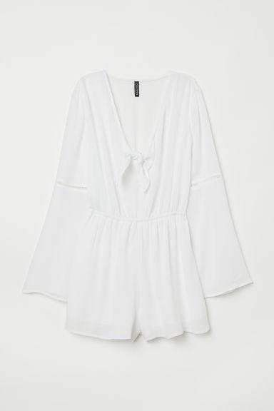 H & M - Tuta Corta Con Nodo - Bianco