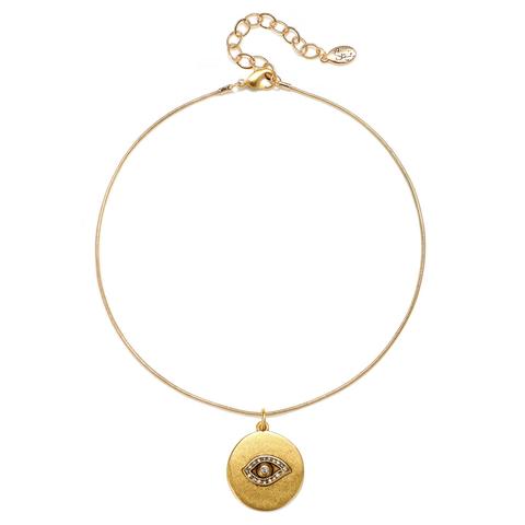 Evil Eye Talisman Choker Necklace - Snake Chain