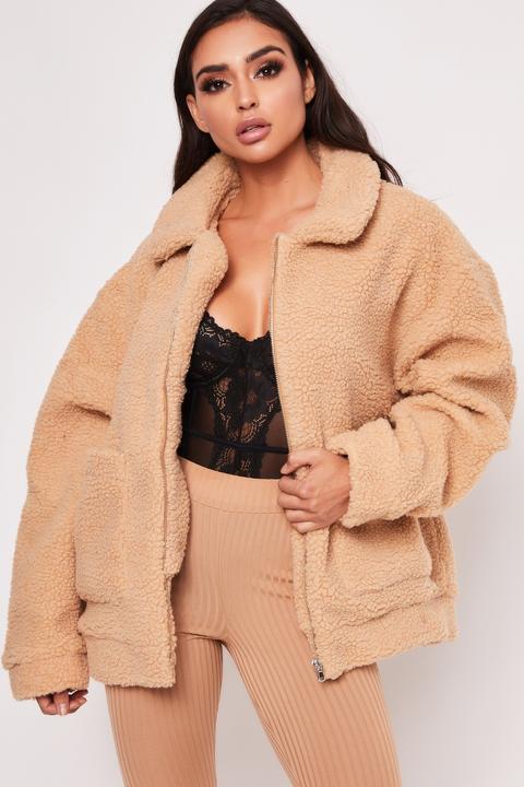 Taylor Beige Oversized Teddy Coat