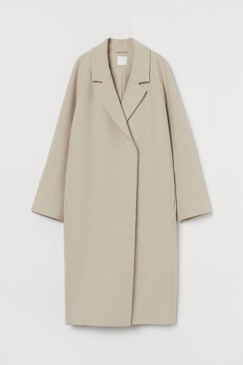 Calf-length Coat - Beige