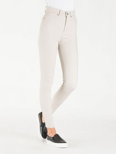 Pantalone Skinny Con Vita Alta Sabbia