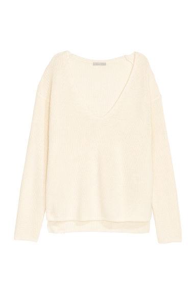 H & M - Pullover In Misto Lana - Bianco