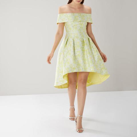 coast yellow bardot dress