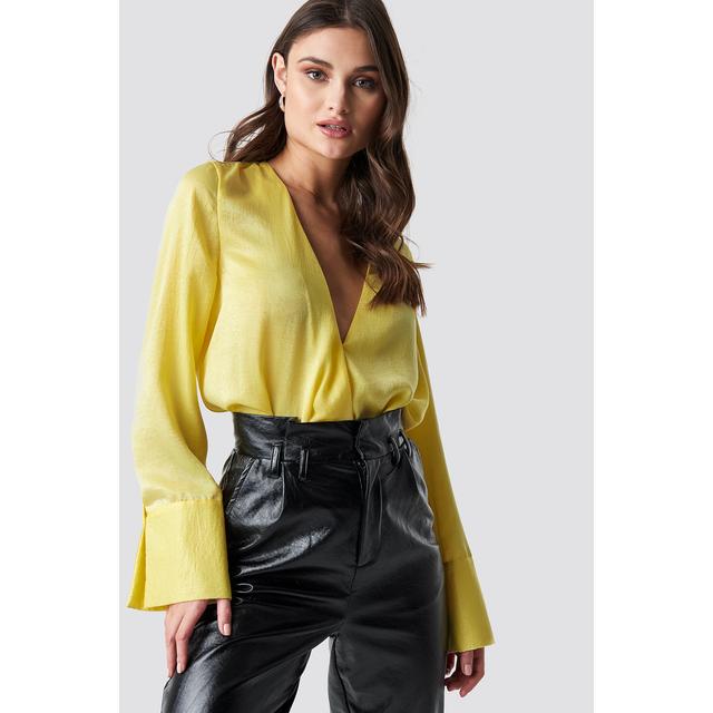 satin yellow top