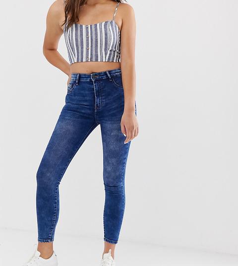 Pull&bear - Jeans Skinny A Vita Alta - Blu