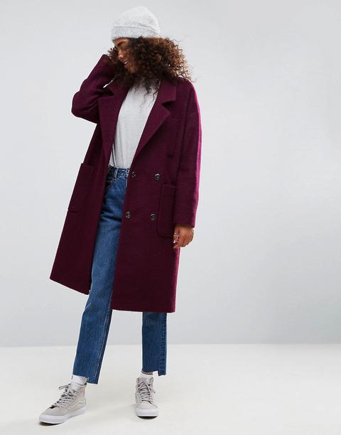 Asos - Cappotto Oversize Con Linguetta Sul Retro - Viola