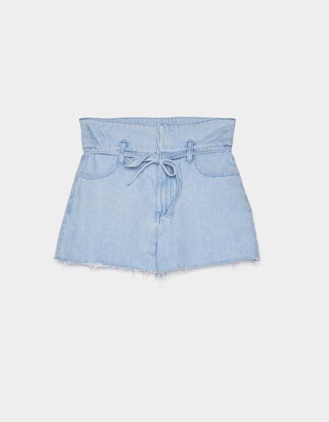 Short En Jean Avec Cordon De Serrage