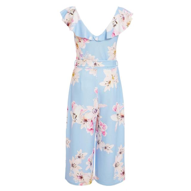 pale blue floral culotte jumpsuit