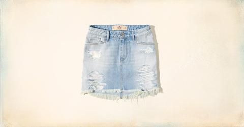 High Rise Denim Mini Skirt