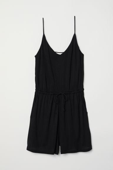 H & M - Mono Con Escote De Pico - Negro