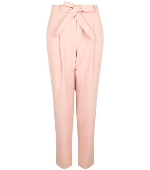 Mid Pink Tie Waist Trousers