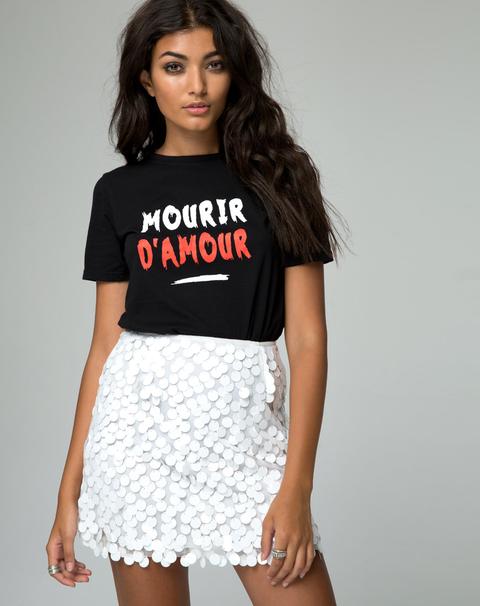 Weaver Skirt In Disc Sequin White By Motel