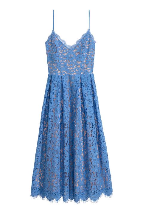 H & M - Vestido De Encaje - Azul