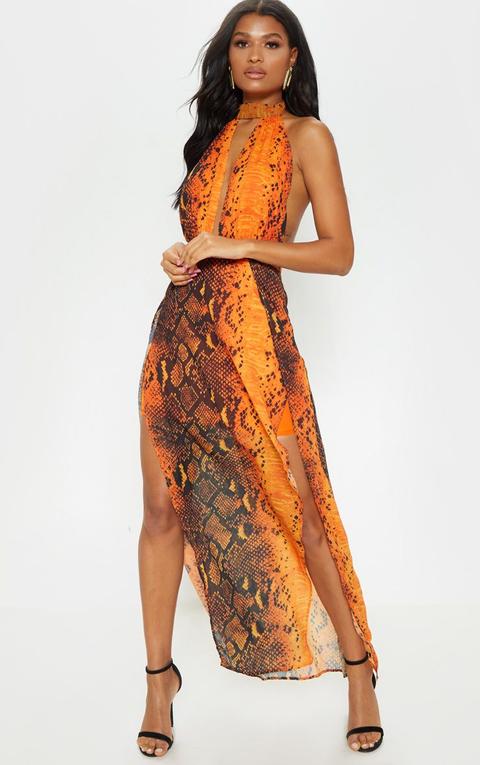 orange snake dress