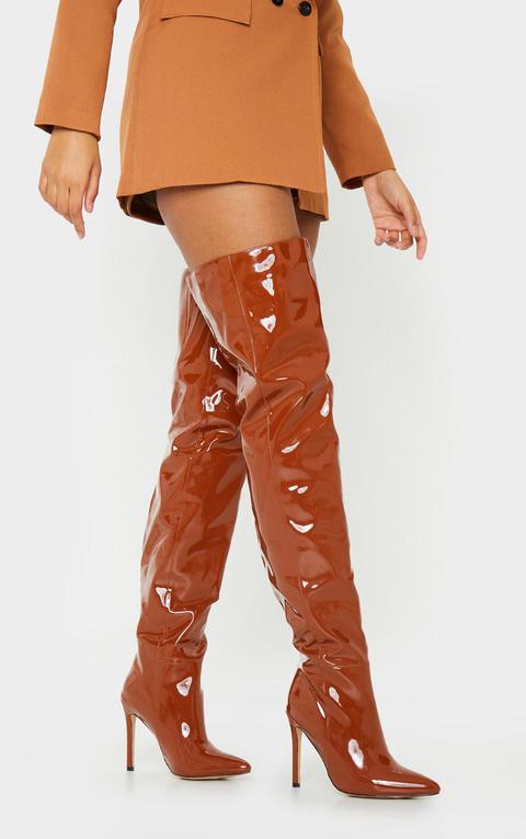 chocolate thigh high boots