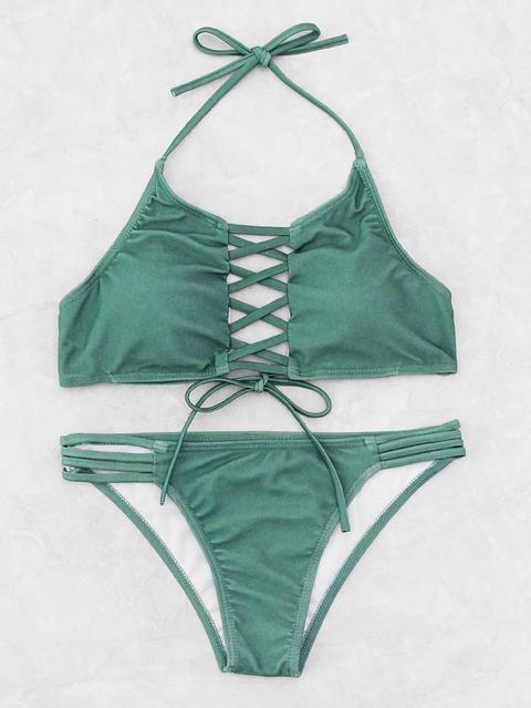 Set Di Bikini Allacciato Al Collo