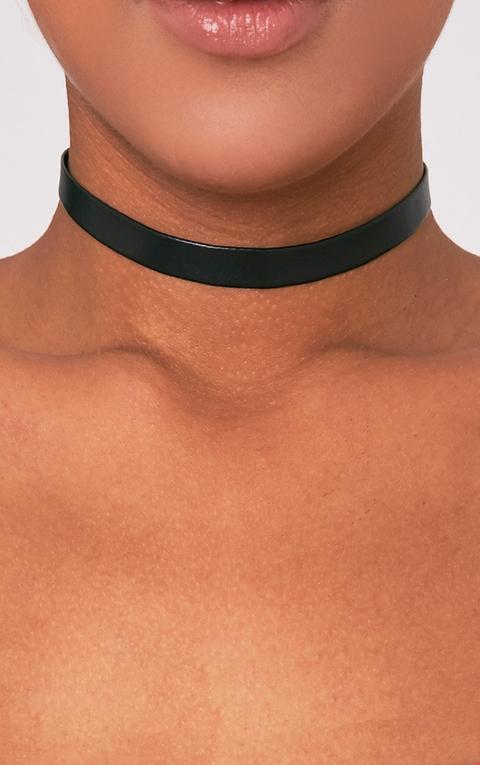 Cira Black Faux Leather Choker