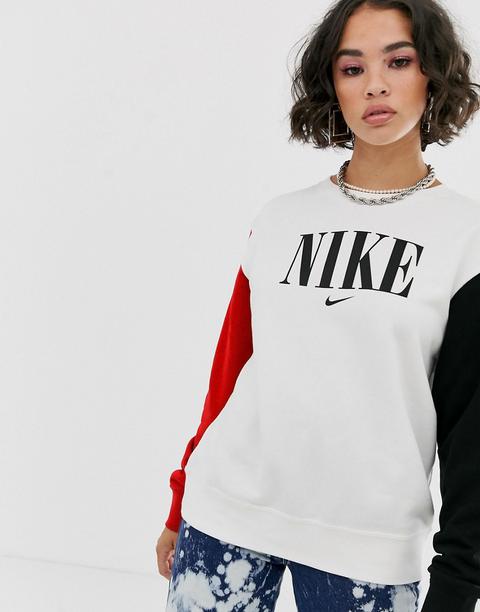 nike colour block oversized logo sweatshirt