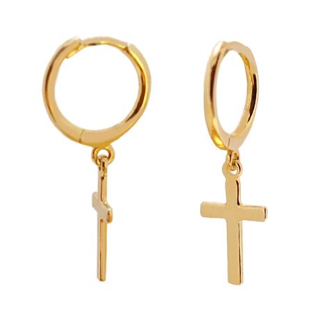 Pendientes Cruz -aro Gold