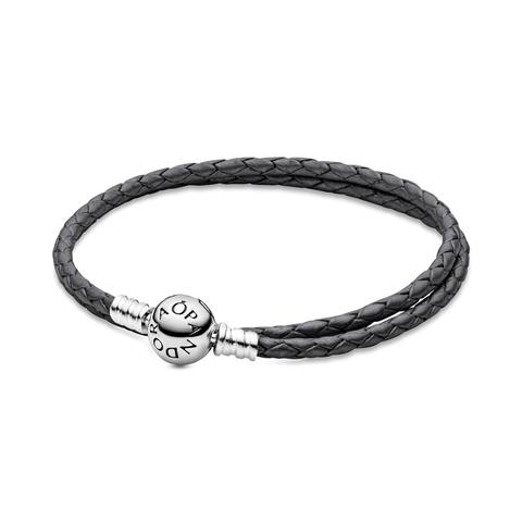 pulsera pandora cuero gris pulsera pandora cuero gris