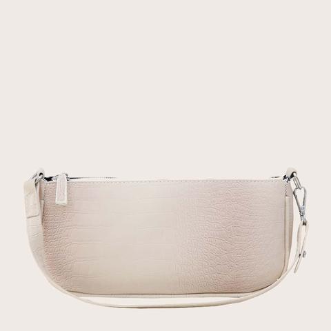 Croc Embossed Baguette Bag