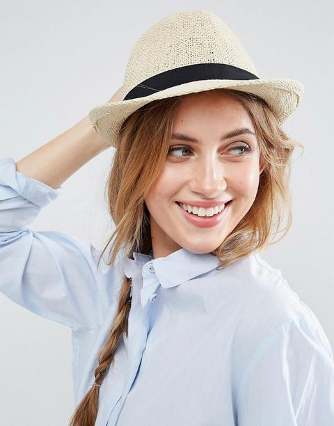 Asos - Cappello Trilby In Paglia - Beige