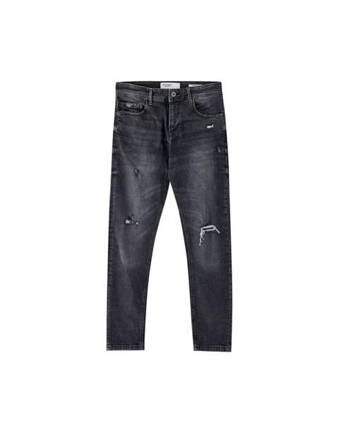 Jeans Skinny Fit Blu Strappi