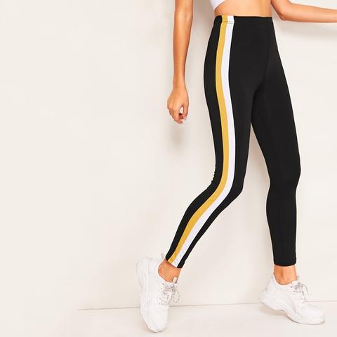 Leggings Skinny Color Block Laterale