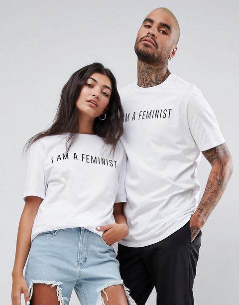 Asos - T-shirt Con Scritta "i Am A Feminist - Bianco