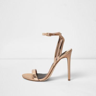 Gold Metallic Barely There Sandals