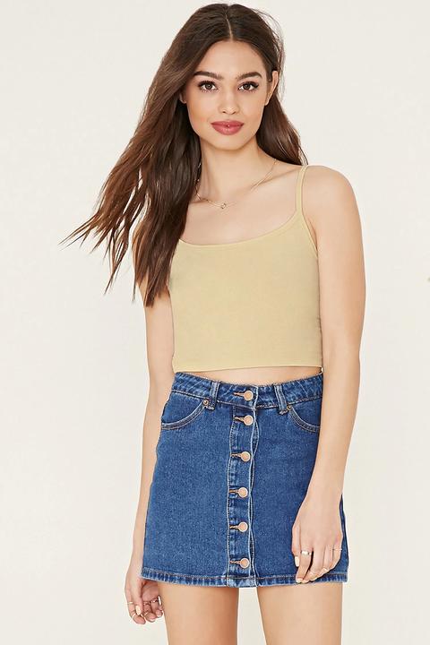 Heathered Knit Cropped Cami