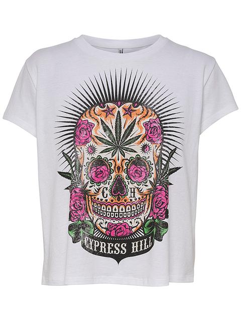 Camiseta Blanca Calavera Estampada Cypress De Only | Buylevard