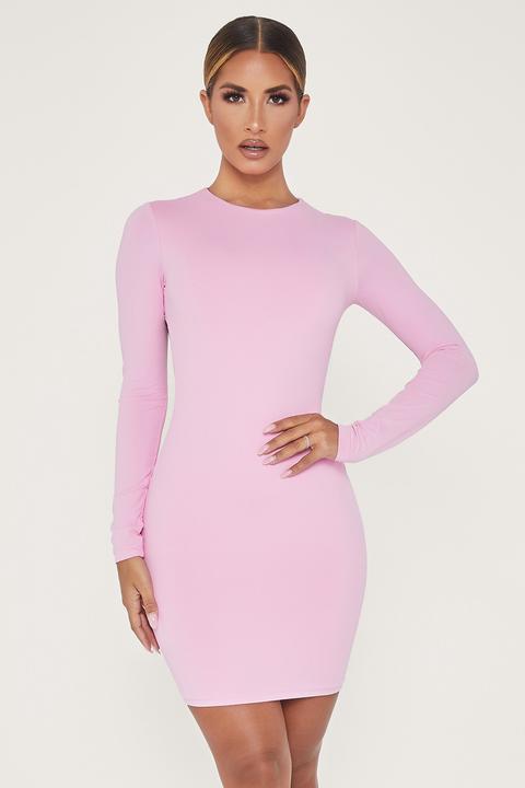 Rayne Long Sleeve Mini Dress - Pink