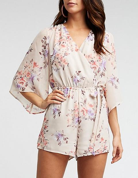 Floral Kimono Sleeve Romper from ...