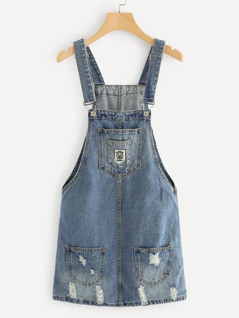 Strappato Denim Dress