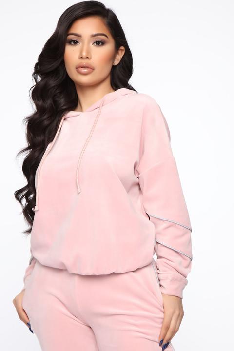 Big Softy Velour Active Hoodie - Blush