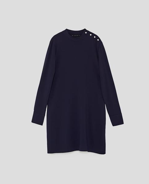 Vestido Perlas Hombro