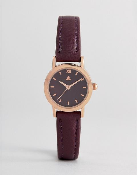 Asos - Orologio Mini Bordeaux Tono Su Tono - Rosso