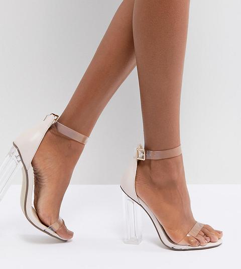Sandalias Con Tacón En Bloque Transparente De Missguided-beis de ASOS en 21  Buttons