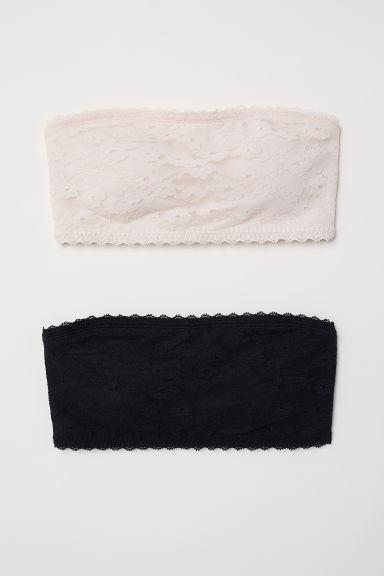 H & M - Reggiseni A Fascia, 2 Pz - Nero