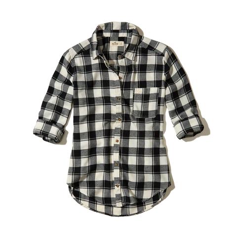 Button-front Flannel Shirt