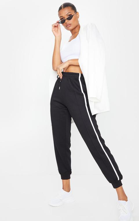 Black Double Side Stripe Joggers