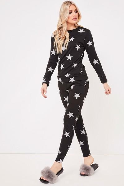 Aaliyah Black Star Loungewear Set