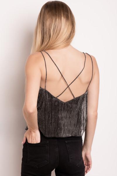 Crossed Back Lurex Top